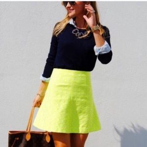 J Crew Factory Yellow Green Mini Skirt
